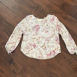 Anthropologie Maeve Floral V-Neck Blouse Sz M